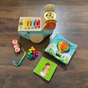 Manhattan Toy Company Xylophone wooden Chicken Toy and other baby toys Bundle